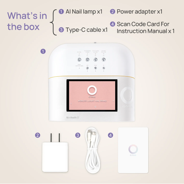ONail - AI Technology Corded Nail Lamp (White) + Free Gen'C Béauty