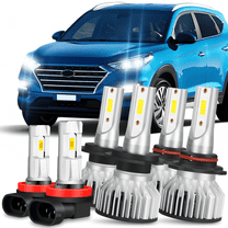 For Hyundai Tucson 2019 2020 LED Headlight Bulbs,9005 H7 High beam and Low Beam and H11 Fog light Bulbs,6Pack