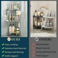 thumbnail image 2 of Corner Shower Caddy Standing - 3-Tier Stainless Steel Shower Organizer with Soap Holder and 4 Hooks, Large Capacity Corner Shelf Stand for Bathroom, Rest Room, Silver, 2 of 15