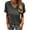 Dark Gray, variant on Liher Women Basic Tshirts V Neck Summer Tops Roll Short Sleeve Tee Shirts Casual Loose Solid Tunic Blouse Top Black XL