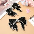 thumbnail image 6 of Raindrops Black Rhinestone Bow Knot Shoe Decoration for Fashionable DIY Children Shoe Accessories 1 Pair, 6 of 8
