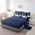 thumbnail image 5 of Homewish Abstract Xmas Tree 7pcs Bedding Comforter Set,Chic Snowflake Queen Bedding Sets,Blue Plaid Grid Queen Sheet Sets For Kids,Ultra Soft Home Decor Reversible, 5 of 8