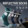 thumbnail image 4 of 5 Pairs Merino Wool Hiking Socks Warm Thermal Winter Cozy Cushioned Moisture Wicking High Reflective Outdoor Night Safety Socks for Women & Men, 4 of 6