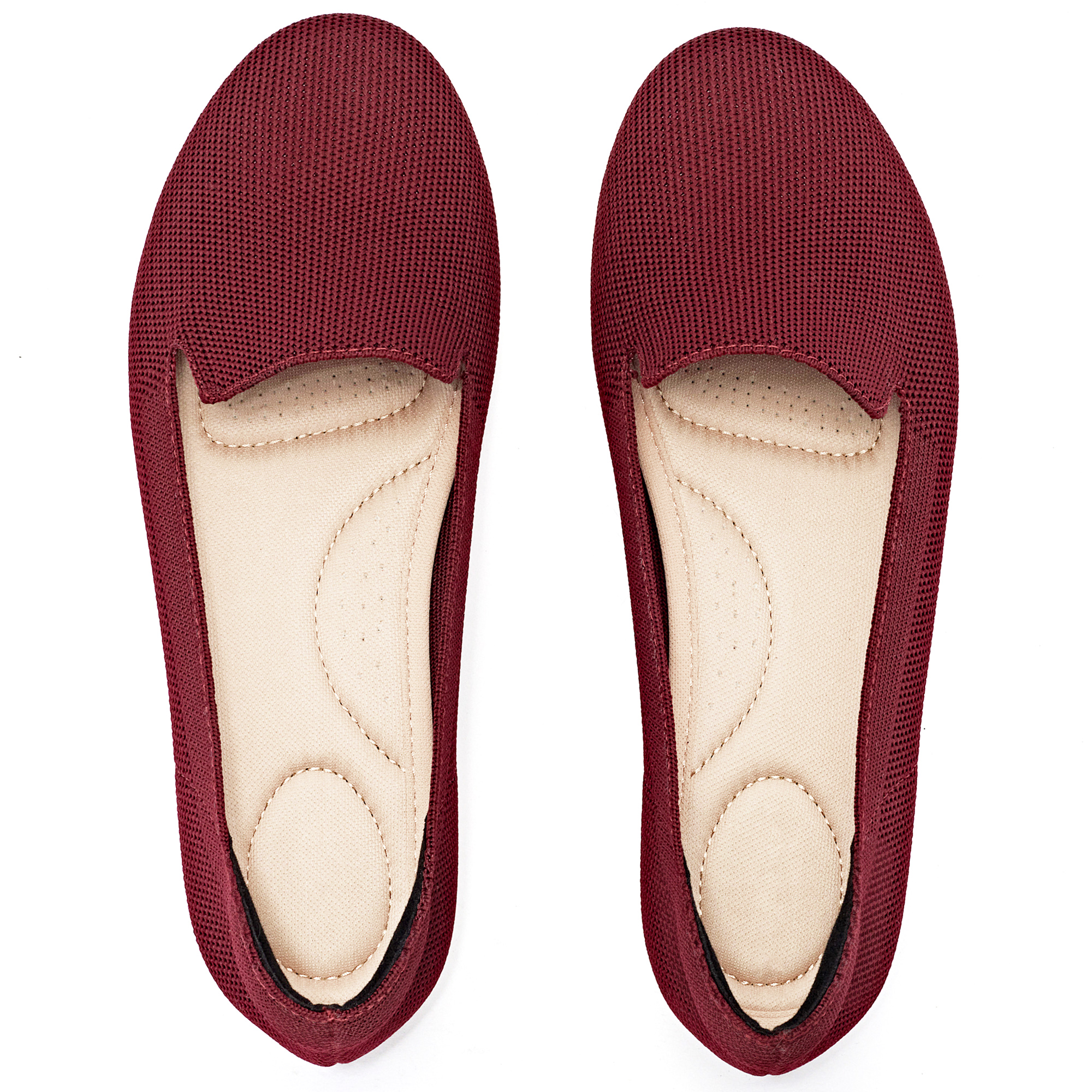 Ataiwee Women's Wide Width Flats Shoes, Soft Knitted Breathable Plus Size Ladies Slip on Office Ballet Shoes.