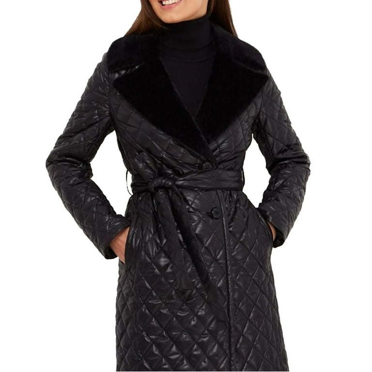 Cotton Solid Lapel Bandage Knee Length Casual Coats