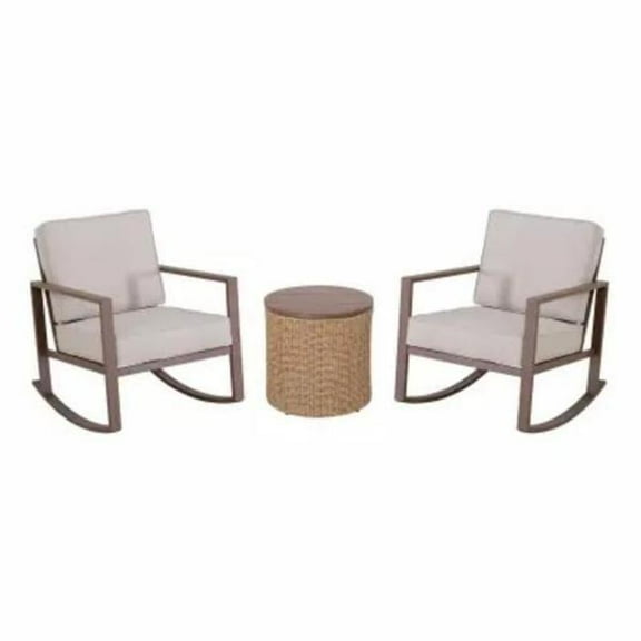 Sunjoy Group 138339 Grand Valley Rocking Chair Chat Set - 3 Piece
