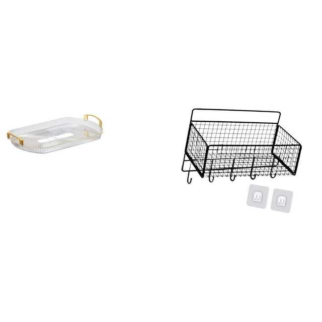 Bandeja de almacenamiento,Bandeja rectangular para servir frutas y postres de cocina,Bandeja decorativa organizadora multifunción para el hogar,Cesta de almacenamiento colgante,Cesta de
