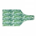 thumbnail image 1 of Palm Leaf Cutting Board, Exotic Fantasy Abstract Coconut Tree Silhouettes Green Jungle, Decorative Tempered Glass Cutting and Serving Board, Wine Bottle Shape, Forest Green Lime Green, by Ambesonne, 1 of 1