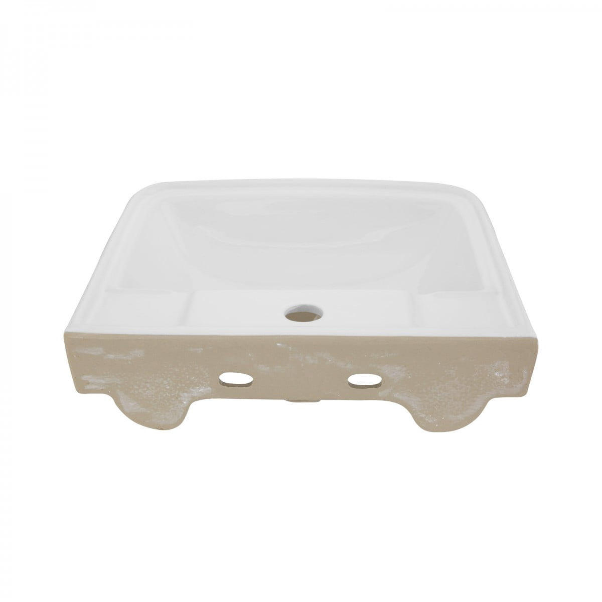 Haddy Rectangle Wall Mount Bathroom Sink 16" W Small White Ceramic Sink with Overflow and Single Faucet Hole Renovators Supply
