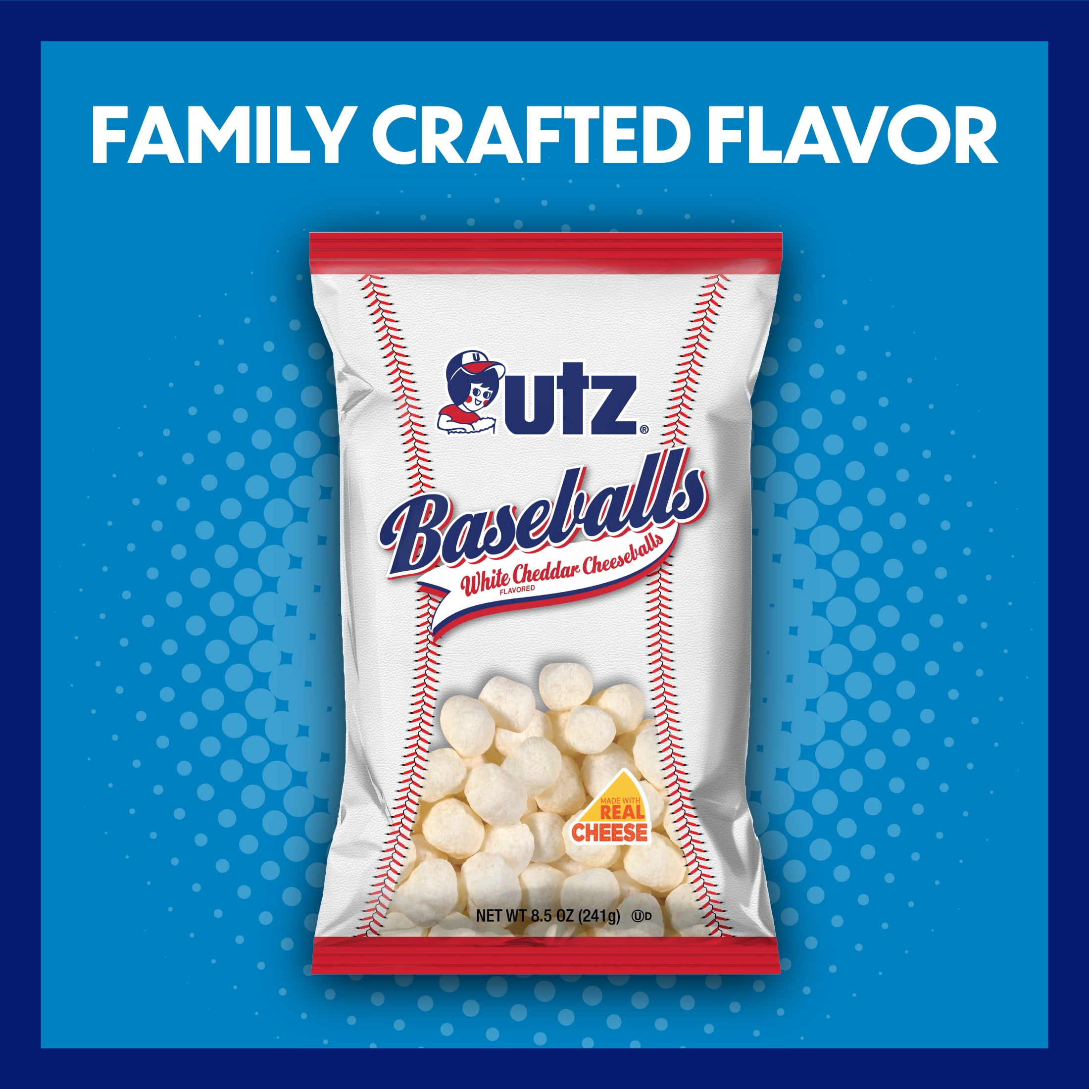 Utz White Cheddar Baseballs, 8.5 oz Bag