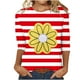 thumbnail image 1 of Camisetas Casuales de las Mujeres de Moda Impresa 3/4 Mangas Blusa Cuello Redondo para el Hogar Y Diario, 1 of 4