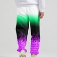 thumbnail image 5 of safuny Men's Pants Comfy Lounge Casual Striped Fashion Full Length Trousers Pajamas For Husband Boyfriend Son Home Clothes Loose Couple Air Conditioning Pants Purple L, 5 of 7