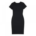 thumbnail image 1 of Femmes Robe Manches Courtes Tunique Robe Cou Vestido Casual Équipage Arrivée Robe Nouveau Crayon Slim Bodycon, 1 of 8