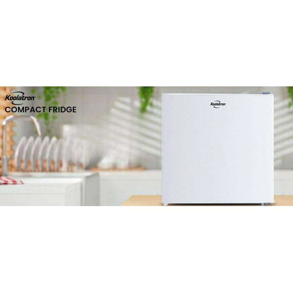 Koolatron 1.7 Cu Ft Compressor Compact Fridge with Freezer, 47L, White, Energy Efficient Cooling for Small Spaces