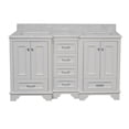 thumbnail image 3 of Nantucket 60" Double Bathroom Vanity with White Cabinet and Carrara Marble Top, 3 of 6