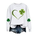 thumbnail image 4 of Eiyaclvo Womens St. Patrick's Day Sweatshirts Shamrock Love Heart Graphic Sweatshirts Crewneck Long Sleeve Pullover Tops Irish Festival Sweat Shirts, 4 of 5