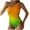 Orange, variant on Abcnature Women's One Piece Swimsuit, High Waisted Bikini Swimsuits, One Shoulder Fade Backless Padded Plus Size Overlay Print Bikini Tummy Control Swimsuits for Women Black L