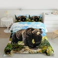 thumbnail image 2 of Manfei Teens Wildlife Bear 3 Pieces Queen Comforter Set,Chic Flower Ultra Soft Bedding Sets,Woodland Animal Bedding Comforter Set,Microfiber Bedroom Decor,Reversible, 2 of 8