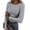 Grey, variant on Womens Long Sleeve Stretch Crewneck Ribbed T Shirt Fitted Casual Basic Tops Running Shirts Women Ladies Tee Tops Casual T Shirts Women Athletic V Neck Shirts Women S T Shirts Women Tops Long Sleeve