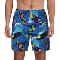 thumbnail image 3 of Uemuo Hawaiian Style Pattern Mens Swim Trunks Quick Dry Board Shorts with Mesh Lining, Stretch Beach Shorts Quick Dry No-Chafing Board Shorts-Small, 3 of 9