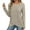 Beige, variant on 2025 Fashion Ribbing T-Shirts for Women Long Sleeve Crew Neck Pullover Tops Casual Solid Color Asymmetrical Hem Fall Winter Street Style Soft Cozy Pullovers Tees Black S