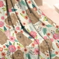 thumbnail image 4 of Pomeranian Dogs and Flowers Blanket,Comfortable Soft Flannel Throw Blanket,All Season,Warm Lightweight Blankets for Sofa Bed Couch Living Room Chair,50"x60"(130x150cm), 4 of 4