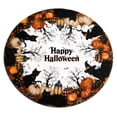 thumbnail image 2 of Halloween Round Fitted Tablecloth with Elastic Cute Black Cat Pumpkin Bat Tree Circle Table Cloth for 40-44" Tables Scary Spooky Holiday Wipeable Washable Table Cover (A-1PCS), 2 of 8