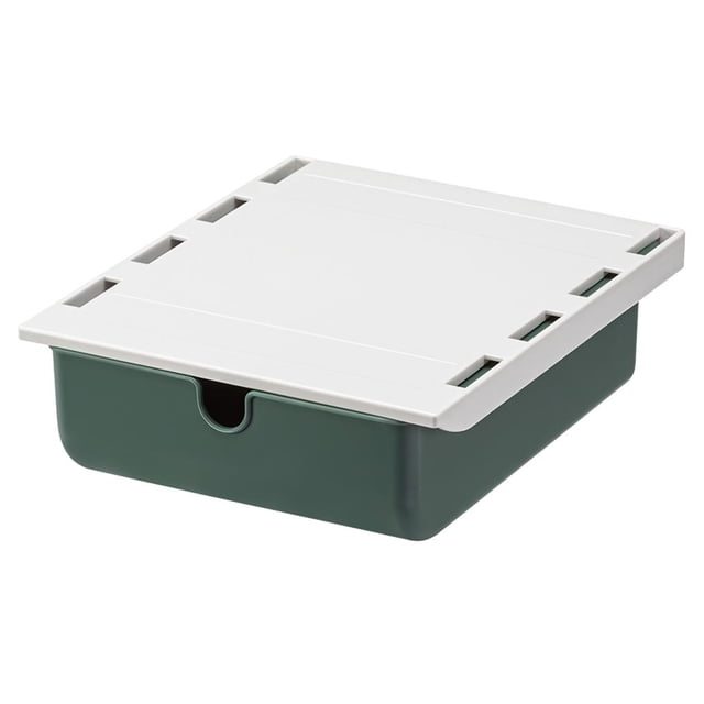 Cajón Caja De Almacenamiento Organizador De Tiro Oculto A Prueba De Polvo Perforación Libre Escritorio Parte Inferior Colgando Misceláneas Ocultas Caja De Clasificación Gabinete Soporte Pegado Yuarrent HA026384-02