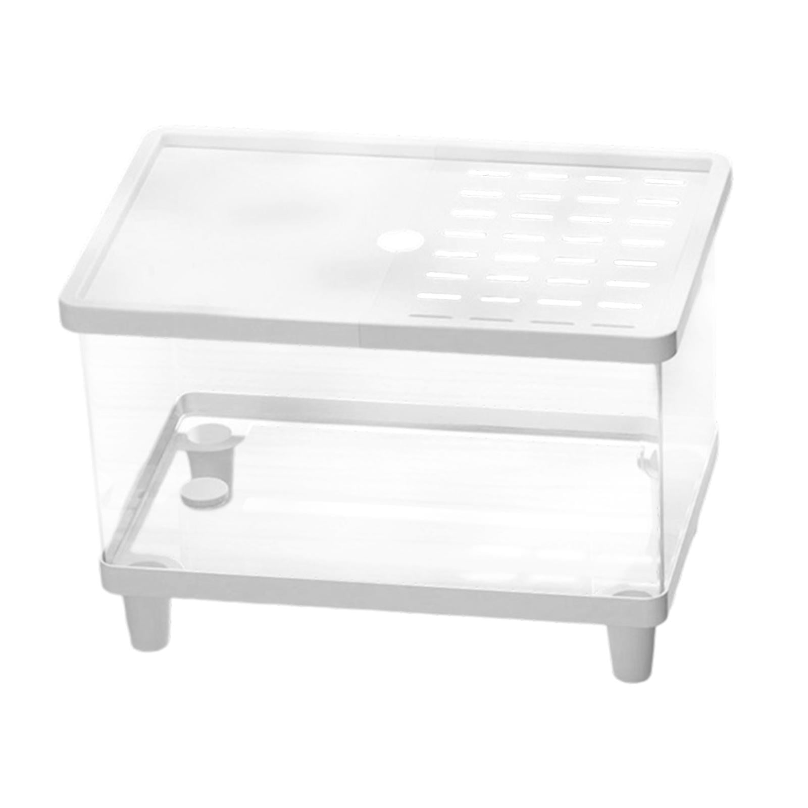 balikha Mini Reptile Terrarium Habitat Container Top Ventilation Clear Full View Small Lizard Tank Snake Enclosure for Turtles Snails 30cmx19.5cmx21cm