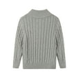 thumbnail image 3 of LittleSpring Boys Girls Quarter Zip Sweater Cable Knit Mock Neck Long Sleeve Pullover Size 4-12, 3 of 6
