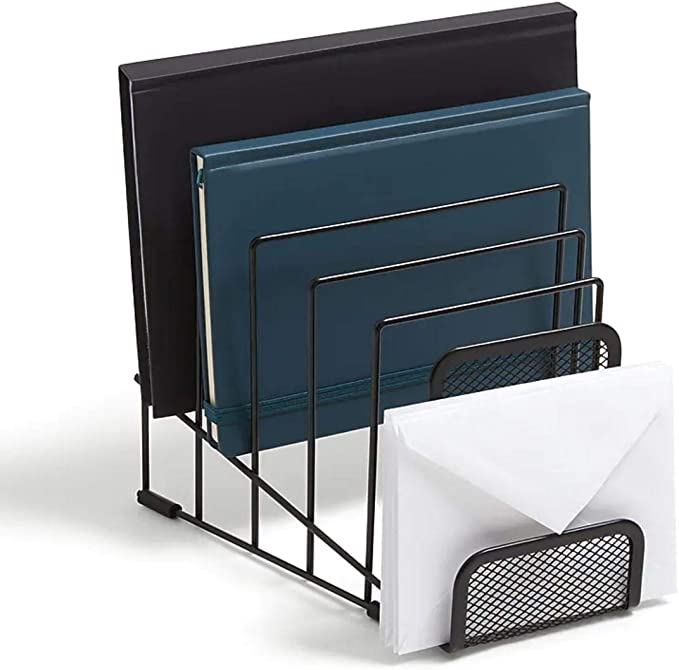 Metal Incline Desktop File Sorter, Wire File Organizer, Multi Step File