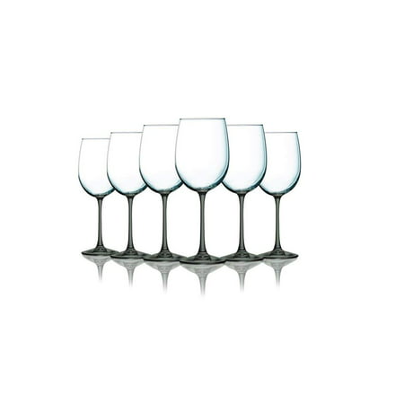 Smoke Grey Wine Glasses with Beautiful Colored Stem Accent - 19 oz. set of 6- Additional Vibrant Colors Available