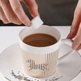 thumbnail image 4 of Rotating Reflection Ceramic Coffee Mug | Moving Design with Golden Strokes | Round Handle & Anti-Slip Base | 12oz Tea & Coffee Cup, 4 of 8