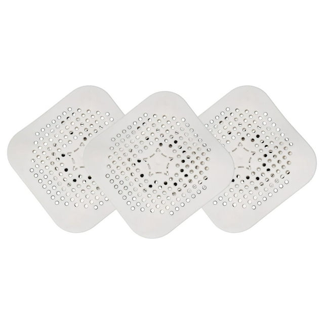 3x cubierta de drenaje cuadrada, protección de drenaje, tapón de silicona plano plegable, almohadillas aislantes para lavabos, fregadero, ducha, baño,