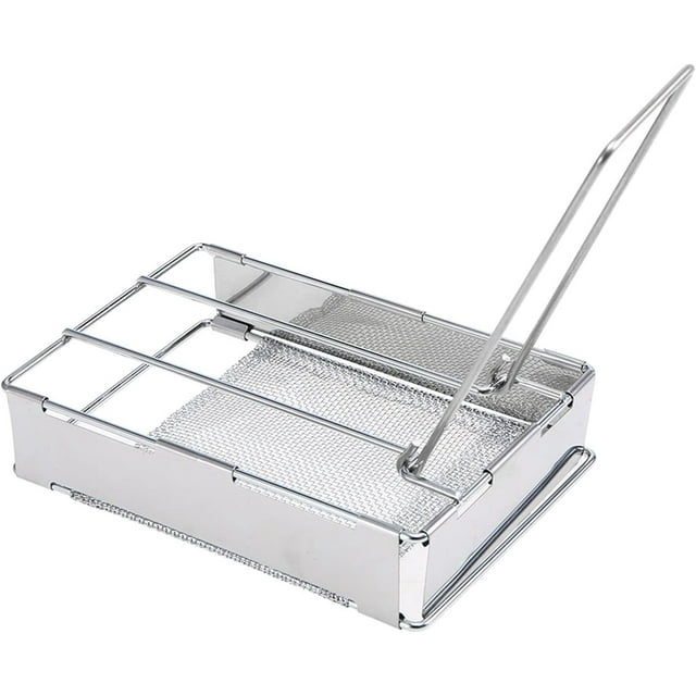 NeunWolken Foldable Stainless Steel Camping Toaster, Portable with Mesh Net