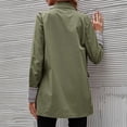 thumbnail image 4 of Suit Jacket Lapel Button Pure Color Pocket Plaid Rolled Cuffs Long Sleeve Jacket for Women Army Green S, 4 of 6