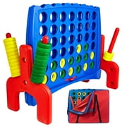 Giant 4 in a Row Connect Game - Storage Carry Bag Included - Nearly 3 Feet Tall Large Indoor and Outdoor Family Party Game for Kids and Adults - Easy Assembly – Durable Weatherproof