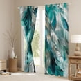 thumbnail image 3 of Manfei Feather Black Out Curtains,Modern Art Curtains Pack of 2 (42x63 Each),Cyan White Bedroom Curtains For Teens,Super Cozy Room Decor, 3 of 6