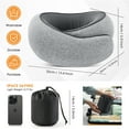 thumbnail image 3 of MOONORAH Travel Pillows for Airplanes, Travel Neck Pillow Travel Pillow, 360° Support Memory Foam Travel Pillow with 3D Contoured Eye Mask, Earplugs and Storage Bag for Airplanes Offices, Cars, Gray, 3 of 9