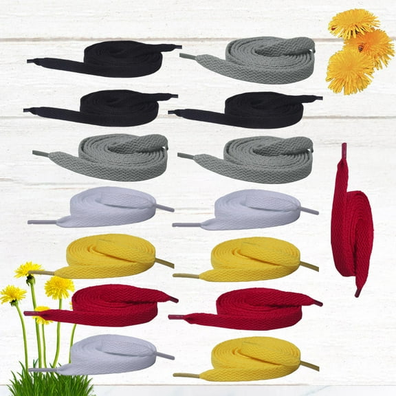 Raindrops 15 Pairs Flat Colorful Shoelace Durable For Casual Running Shoes Men Women Kids