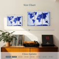 thumbnail image 4 of Elephant Stock Vivid Blue World Map Wall Art - Horizontal Multi Panel Canvas - Living Room Wall Decor - Map Multi Panel - Blue And White Decor - 33" x 20", 4 of 8