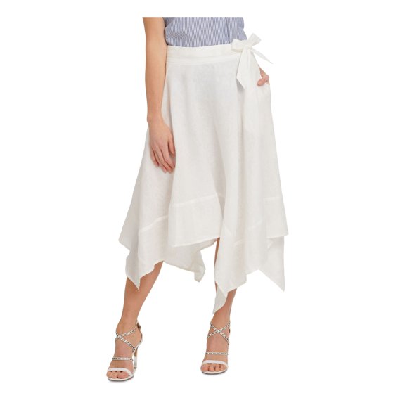 DKNY Womens Ivory Maxi A-Line Skirt 4