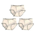 thumbnail image 6 of Lady Underpants 3 Pcs Lady Panties Seamless Bow Decor Solid Color Mid Waist Great Breathability Briefs Seamless Underpants, 6 of 7