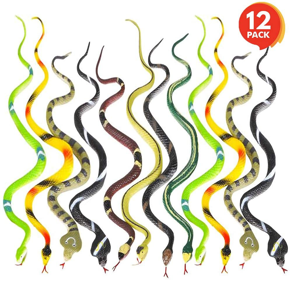Prop WDFS Small Rubber Snakes Fake Snakes Realistic Rain Forest Snakes Toys for Boys Gag Toys Game Prizes and Party Decorations