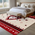 thumbnail image 5 of Valentine's Day Washable Area Rug 5 x 7 ft Love Heart Buffalo Plaid Linen Texture , Soft Non Slip Rugs Stain Repellent Indoor Felt Carpet for Living Dining Room Bedroom Home Office, 5 of 9