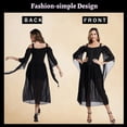 thumbnail image 2 of HNKMDK Adult Women's Medieval Dress Renaissance Retro Gothic Bell Sleeves Halloween Cosplay Costume(Black,S), 2 of 6