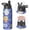 Black, variant on 18oz Insulated Water Bottle with Straw & Cleaning Brush, Wide Mouth Stainless Steel Flask, Daisy Floral Print