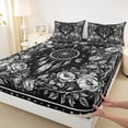 thumbnail image 3 of Homewish Female Men Boho Feather Dreamcatcher Full Size Sheets 4-Piece,Chic Floral Flowers Breathable Bed Sheets,Retro Vintage Aesthetic Lightweight Sheet Sets,Breathable Home Decor, 3 of 7