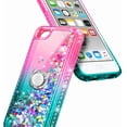 thumbnail image 6 of iPod Touch 7 Case, iPod Touch 6 5 Case with Screen Protector, Nagebee Liquid Glitter Floating Gradient Quicksand Bling Diamond Durable Girls Cute Case for iPod Touch 7th/6th/5th Gen (Pink/Aqua), 6 of 6