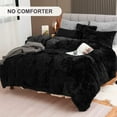 thumbnail image 2 of BLEUM CADE Luxury Fluffy Fuzzy Twin Bedding Comforter Set,3 Pieces Shaggy Duvet Cover Set,Furry Plush Velvet Comforter Cover with Zip Closure,Twin,Black, 2 of 6